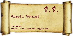 Vizeli Vencel névjegykártya